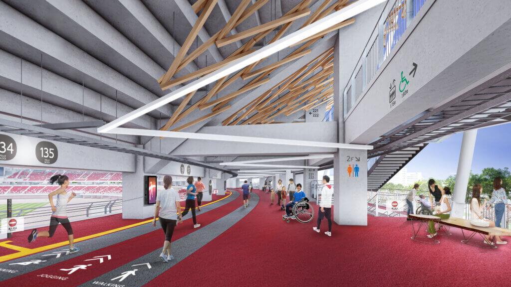 平常時は一般開放するスタジアムコンコースイメージ　　　🄫2021（株）瑞穂ＬＯＯＰーＰＦＩ※画像はイメージ