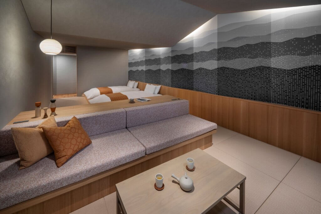 草津の自然をイメージした布のインテリア