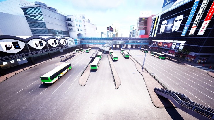 「Ｆｏｒｔｎｉｔｅ」上で再現した約３０年前の渋谷駅東口周辺（製作中）