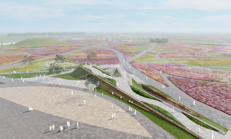 会場の巨大ランドマークとなる展望施設 TAISEI GREEN TERRACE