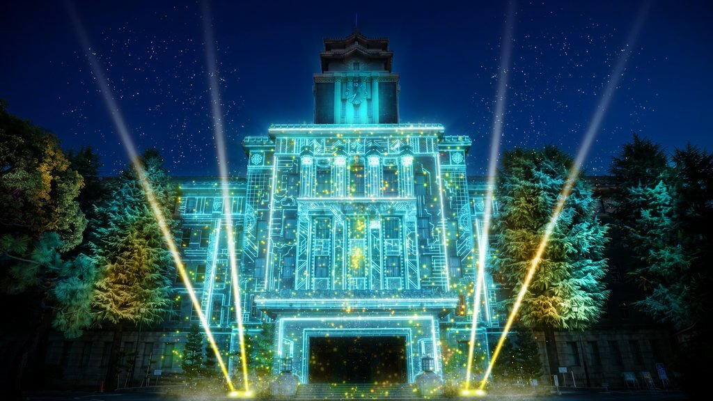 【名古屋市役所本庁舎映像テーマ:都市・動・革新(未来)】(デジタルアートの一部)※イメージ画像