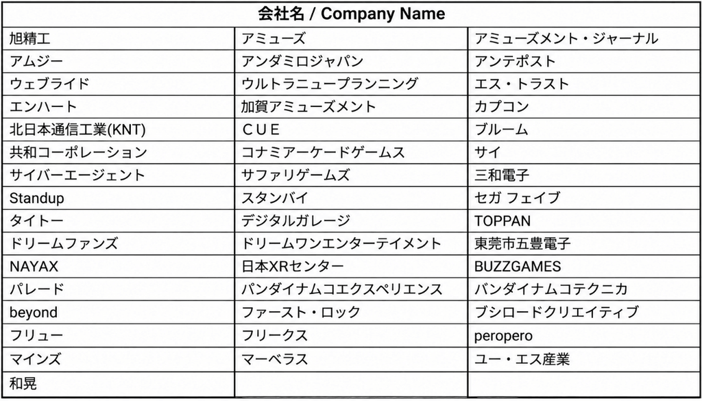 出展企業 ※10月15日時点/五十音順